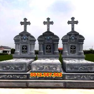 Mẫu mộ đá tam cấp đẹp | Đá Thăng Long | Mẫu 009