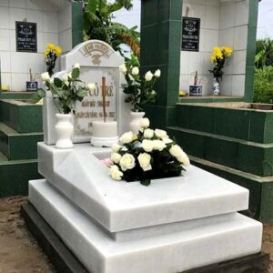 Mẫu mộ đá tam cấp đẹp | Đá Thăng Long | Mẫu 013