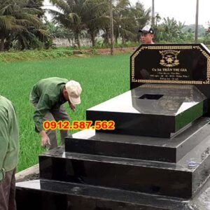 Mẫu mộ đá tam cấp đẹp | Đá Thăng Long | Mẫu 016