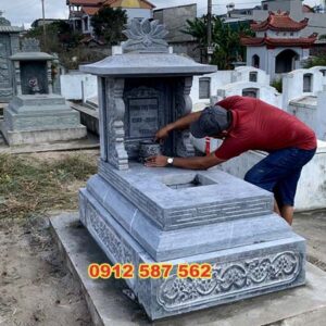 Mẫu mộ đá tam cấp đẹp | Đá Thăng Long | Mẫu 019