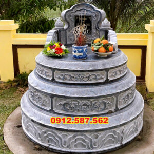 Mộ đá tròn đẹp, thiết kế truyền thống mang ý nghĩa phong thủy – Đá Mỹ Nghệ Thăng Long – Mẫu 022