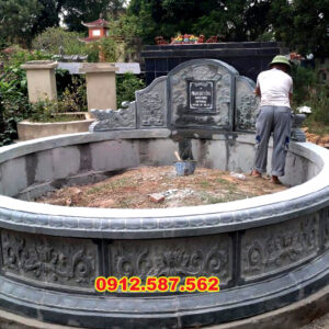 Mộ đá tròn đẹp, mang giá trị phong thủy viên mãn – Đá Mỹ Nghệ Thăng Long – Mẫu 029