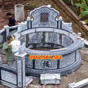 Mộ đá tròn – Mẫu mộ đá độc đáo, mang ý nghĩa phong thủy | Đá Thăng Long | Mẫu 044