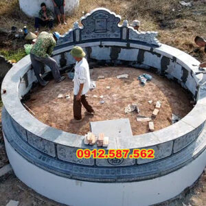 Mộ đá tròn đẹp, thiết kế tinh xảo mang ý nghĩa phong thủy – Đá Mỹ Nghệ Thăng Long – Mẫu 050
