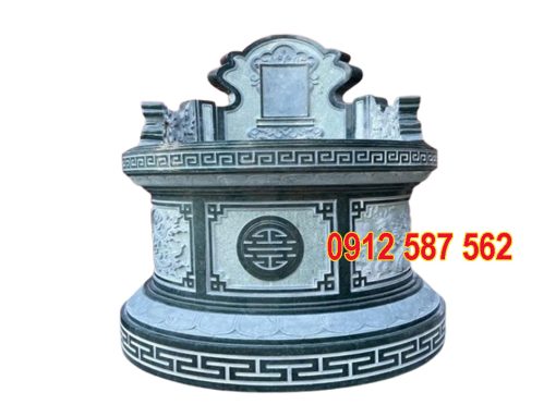 Mộ tròn đá xanh rêu đẹp – Mẫu thiết kế sang trọng, chuẩn phong thủy