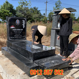 Mộ đá hoa cương granite đẹp | Đá Thăng Long | Mẫu 029