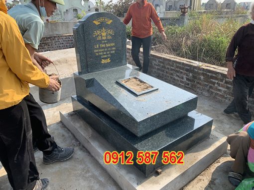 Mộ đá hoa cương granite sang trọng, thiết kế hiện đại – Đá Mỹ Nghệ Thăng Long – Mẫu 032