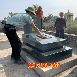 Mộ đá hoa cương granite đẹp | Đá Thăng Long | Mẫu 033