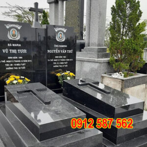 Mộ đá hoa cương granite đẹp | Đá Thăng Long | Mẫu 045