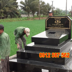 Mộ đá hoa cương granite đẹp | Đá Thăng Long | Mẫu 061