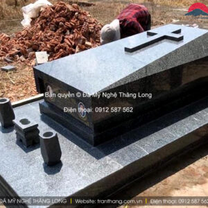 Mộ đá hoa cương granite đẹp | Đá Thăng Long | Mẫu 011