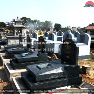Mộ đá hoa cương granite đẹp | Đá Thăng Long | Mẫu 015