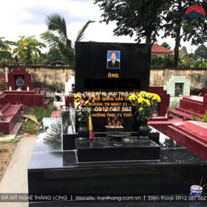 Mộ đá hoa cương granite đẹp | Đá Thăng Long | Mẫu 020