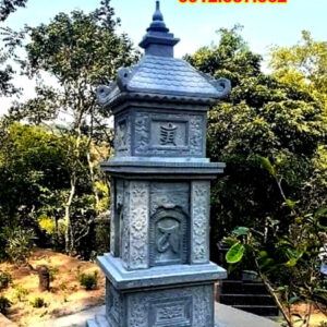 Mộ tháp đá Đá Thăng Long Mẫu 002 bằng đá xanh Ninh Bình