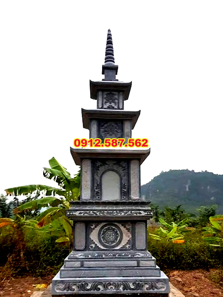 Mộ tháp đá xanh đen Thanh Hóa cao cấp