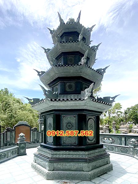 Mộ tháp đá xanh Ninh Bình 5 tầng đẹp