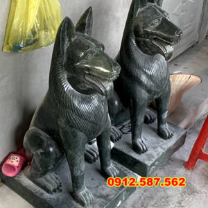 Tượng chó đá, Khuyển đá canh cổng trấn yểm | Đá Thăng Long | Mẫu 027