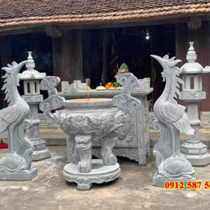Tượng hạc đá nguyên khối đẹp | Linh vật phong thủy bền chắc – Đá Thăng Long | Mẫu 04