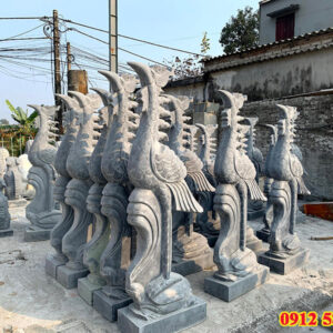 Tượng hạc đá nguyên khối đẹp | Linh vật phong thủy bền chắc – Đá Thăng Long | Mẫu 05