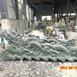 Tượng con rồng đá nguyên khối  | Đá Thăng Long - Mẫu 15