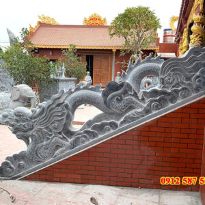 Tượng con rồng đá nguyên khối  | Đá Thăng Long - Mẫu 17